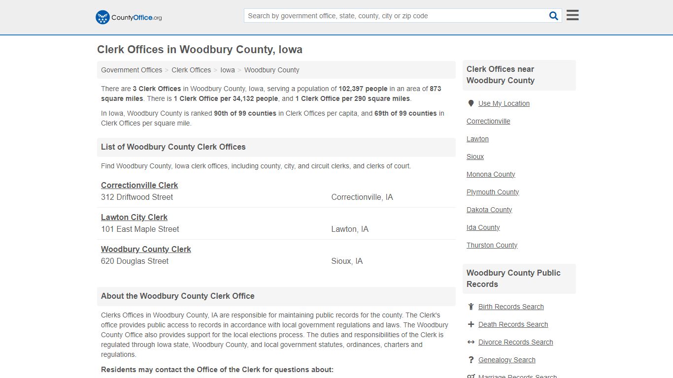 Clerk Offices - Woodbury County, IA (County & Court Records)